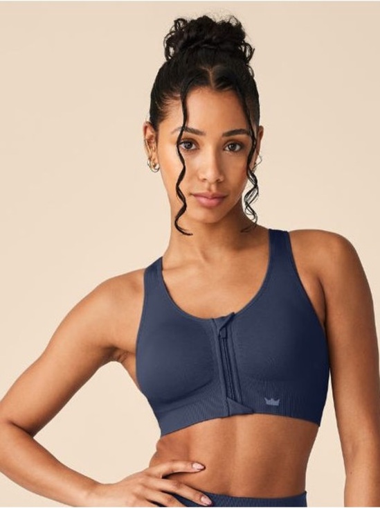 SHEFIT Other - SHEFIT Front-Zip Sports Bra & High-Waist Bike Shorts in Navy